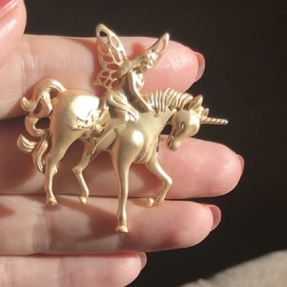 Fanciful Fairy Unicorn pendant brooch Sprite pixie elf Imp faerie faery Pegasus - Picture 10 of 13